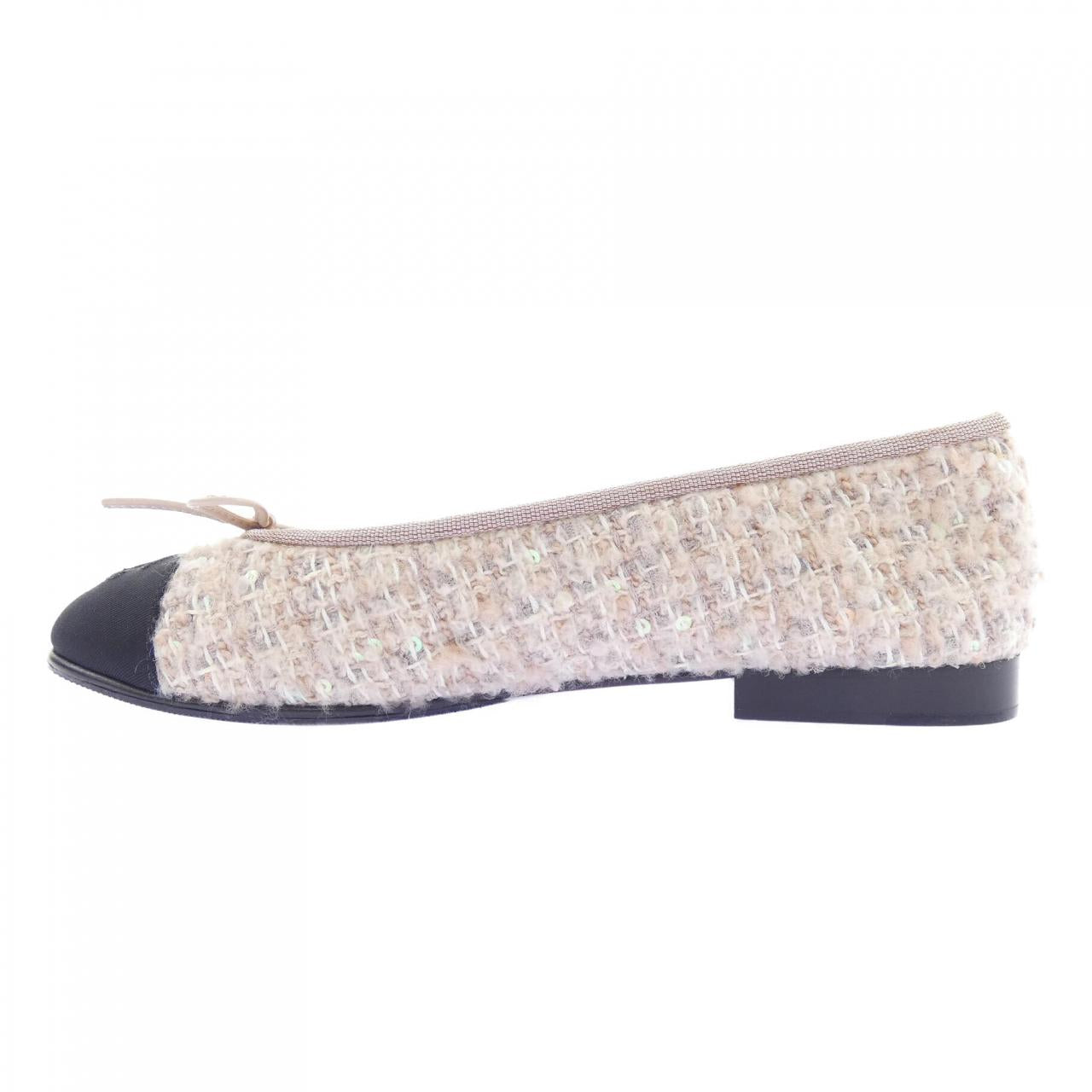 シャネル BALLET FLATS グリッターツイードフラットシューズ
