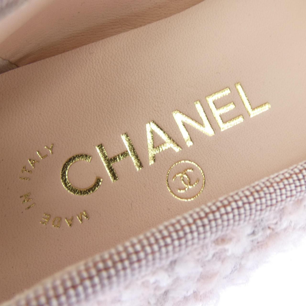 シャネル BALLET FLATS グリッターツイードフラットシューズ