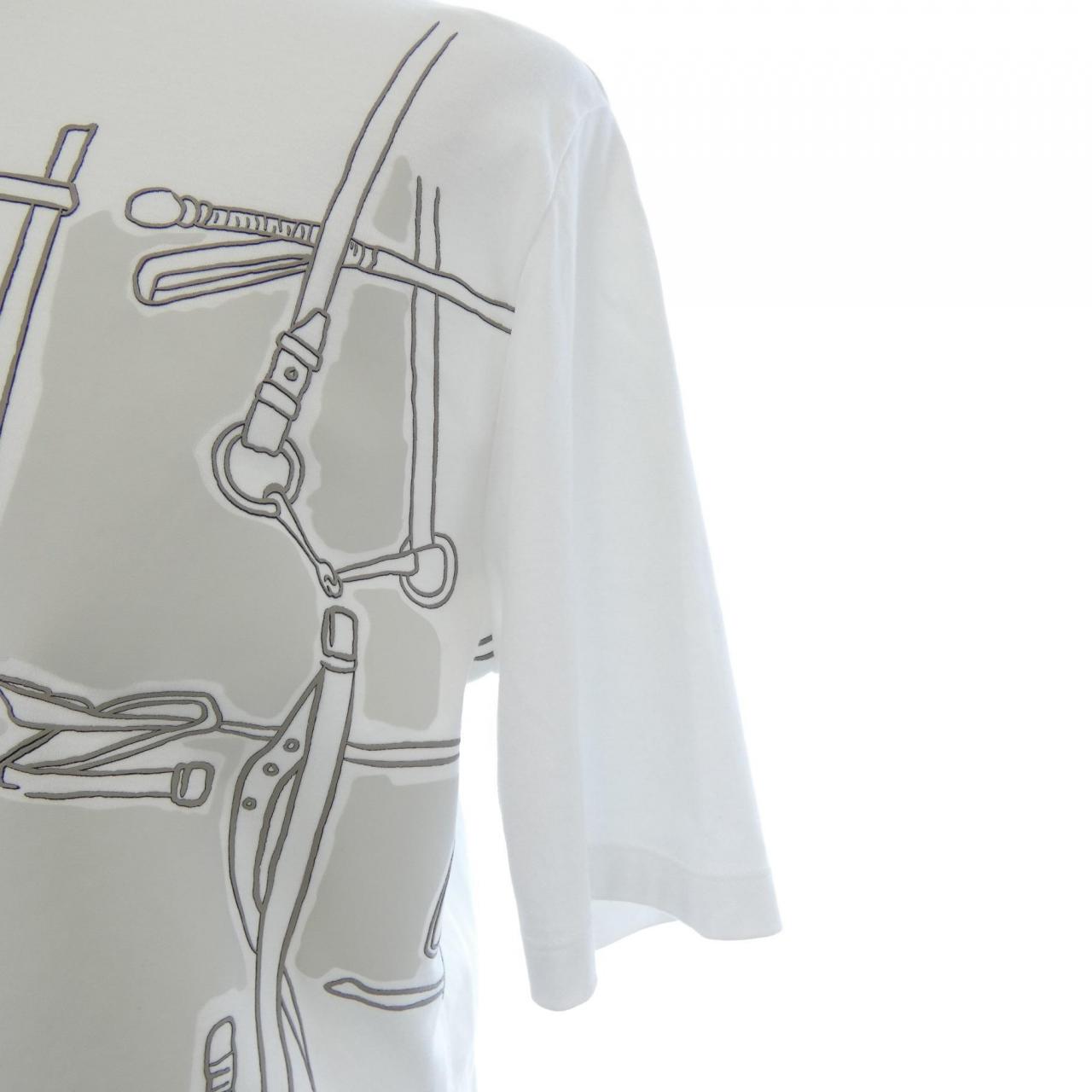 エルメス HARNAIS EN GOUACHE 3D コットンTシャツ