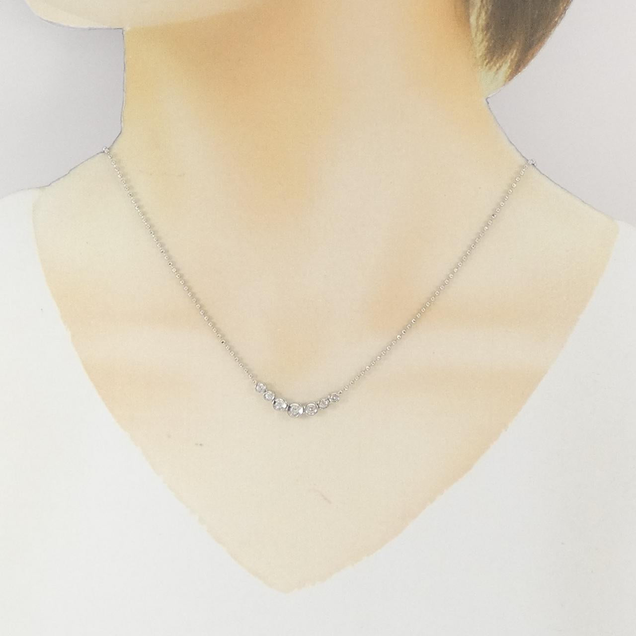 PT850 プラチナ ダイヤモンドネックレス 0.30CT
