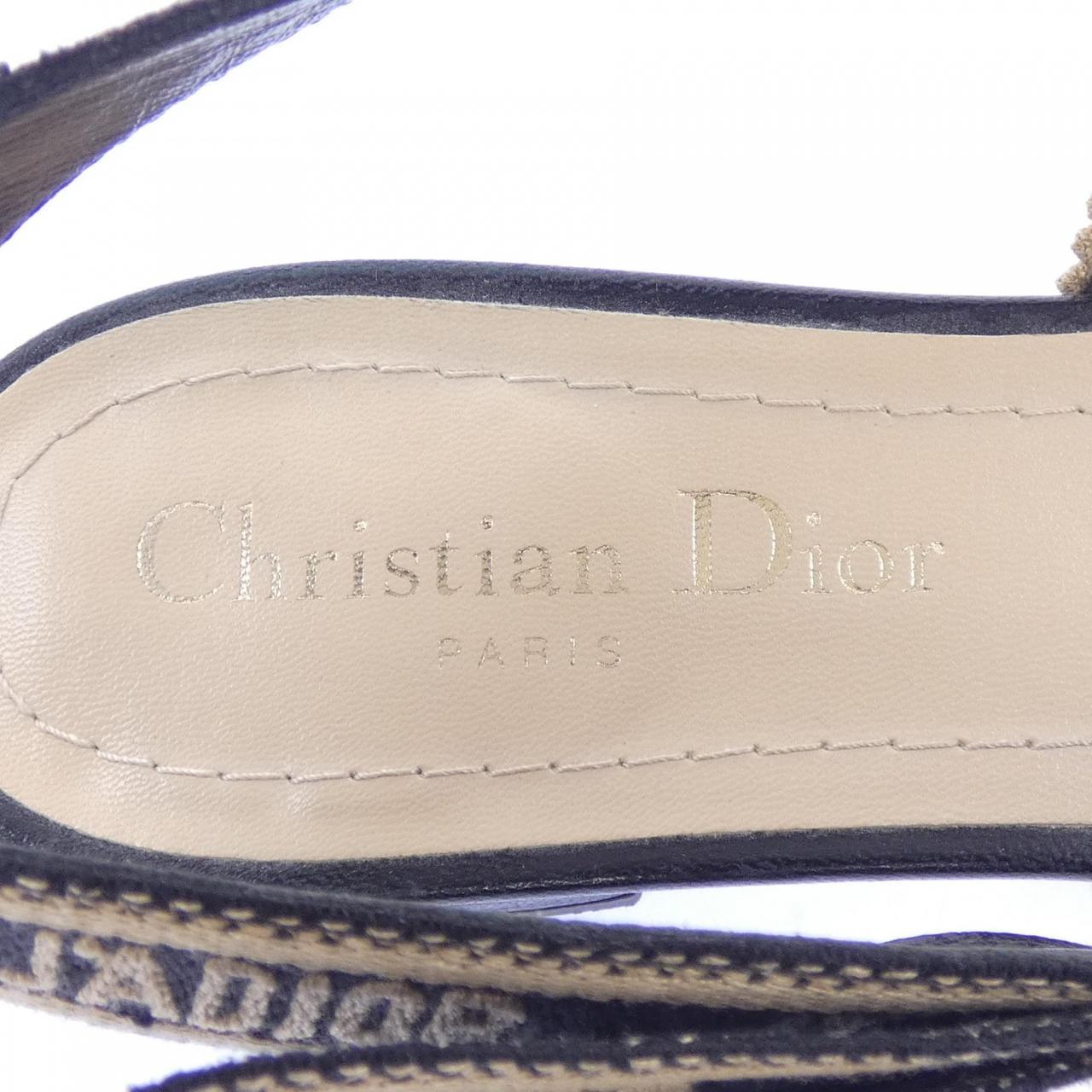 クリスチャンディオール JADIOR スリングバック チェック エンブロイダリー パンプス