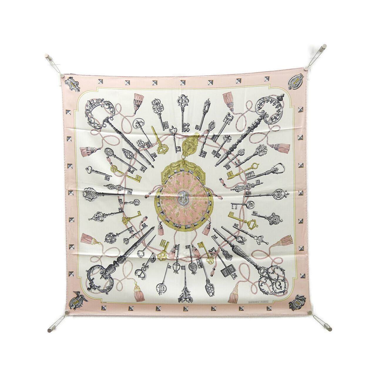 エルメス LES CLES シルクスカーフ
