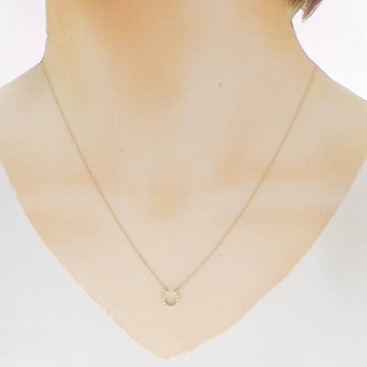 エテ Au750ダイヤモンドホースシューネックレス
