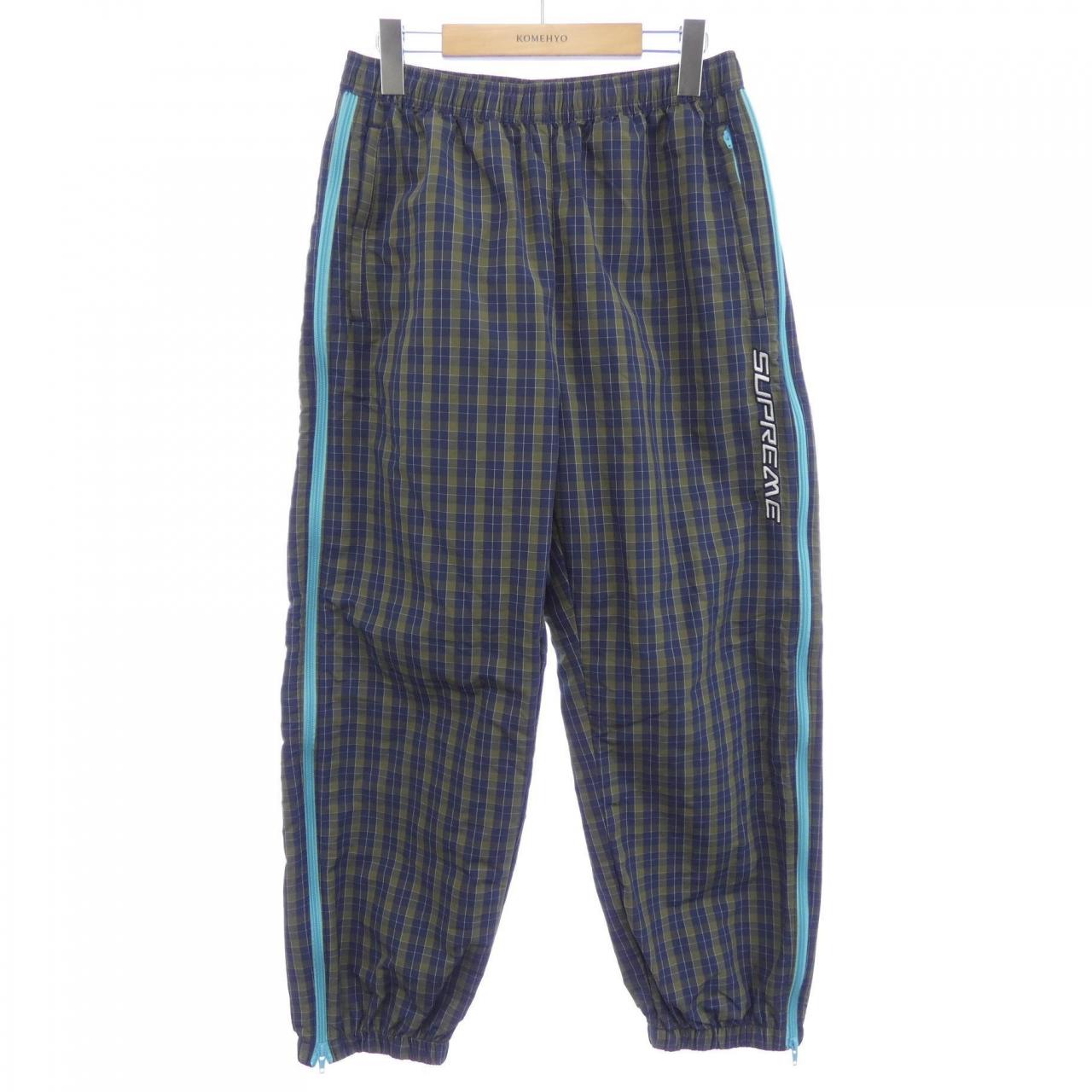 シュプリーム Plaid Warm Up コットンパンツ