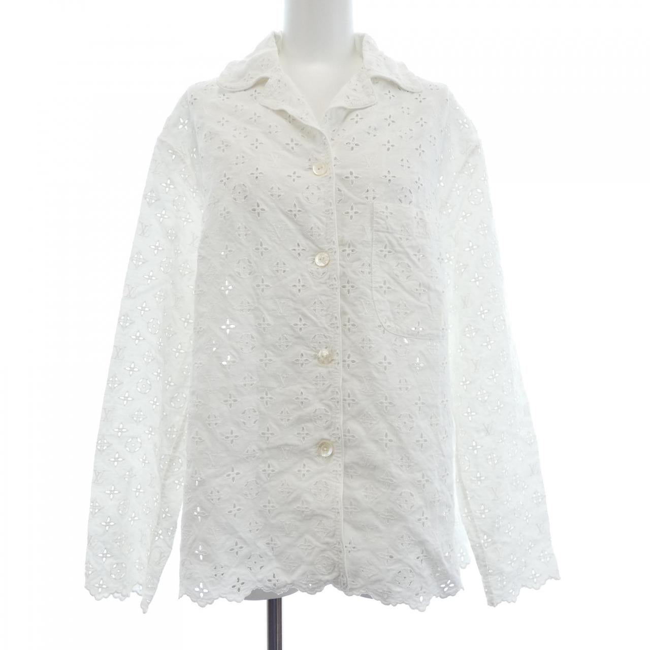 ルイヴィトン ブロデリーアングレーズモノグラムパジャマシャツ シャツ