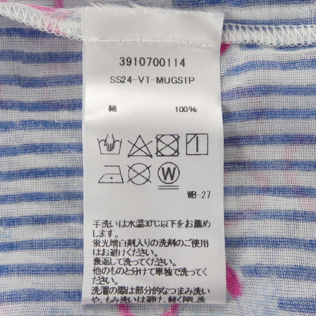 エスゼットブロックプリント コットン トップス