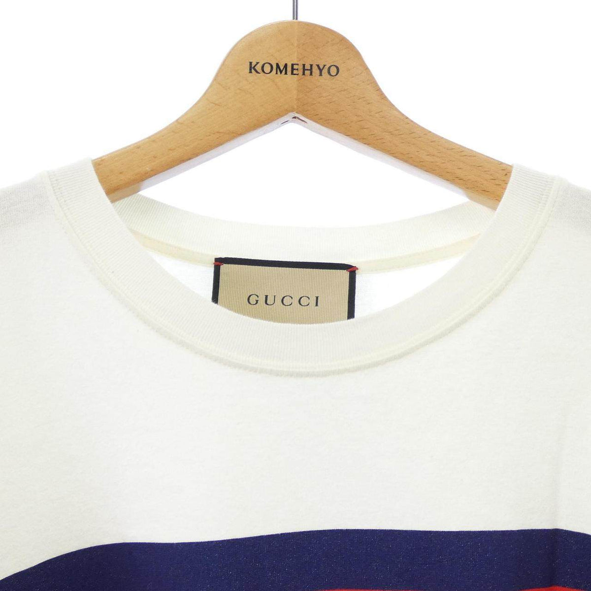 グッチ インターロッキングGストライププリント コットンTシャツ