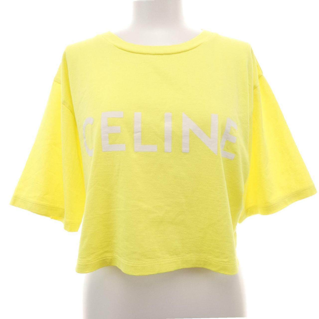 セリーヌ CELINEプリント コットンクロップドTシャツ