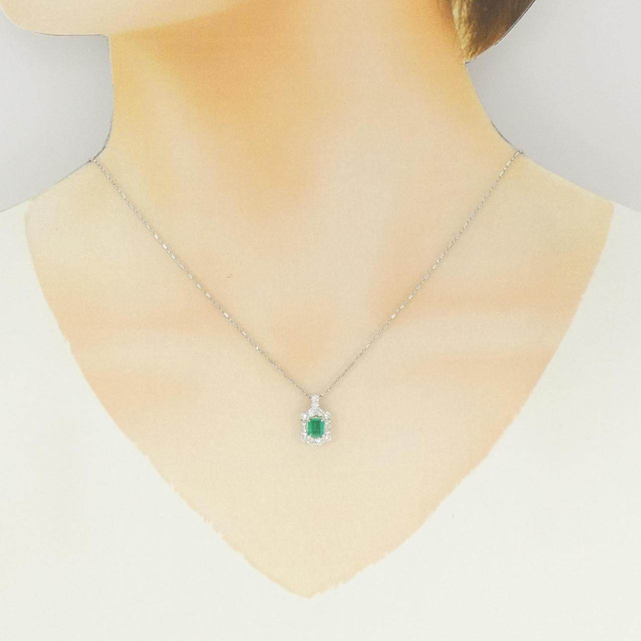 プラチナ900 プラチナ850 エメラルド ダイヤモンド ネックレス