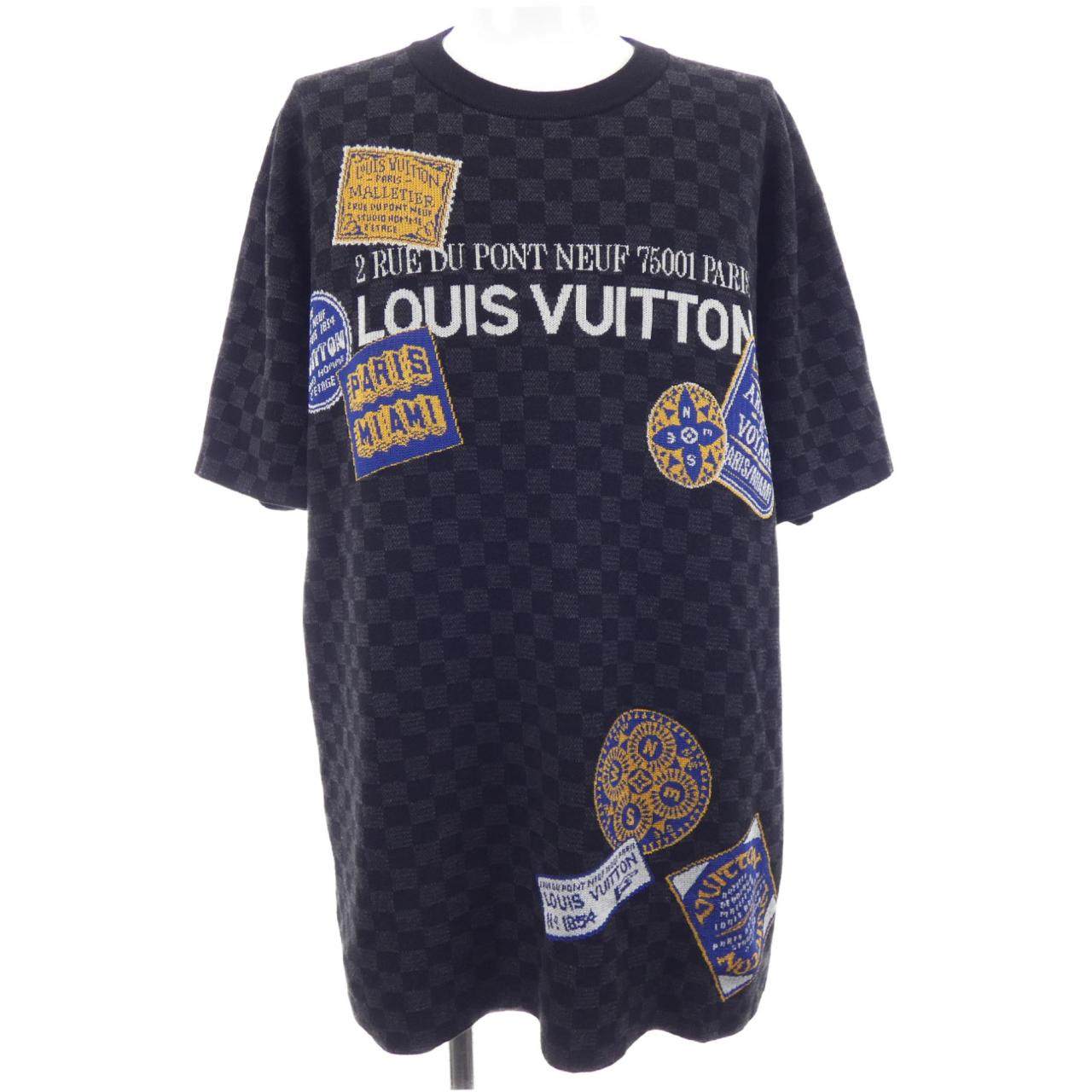 ルイヴィトン ダミエ シグネチャークルーネック ニットTシャツ