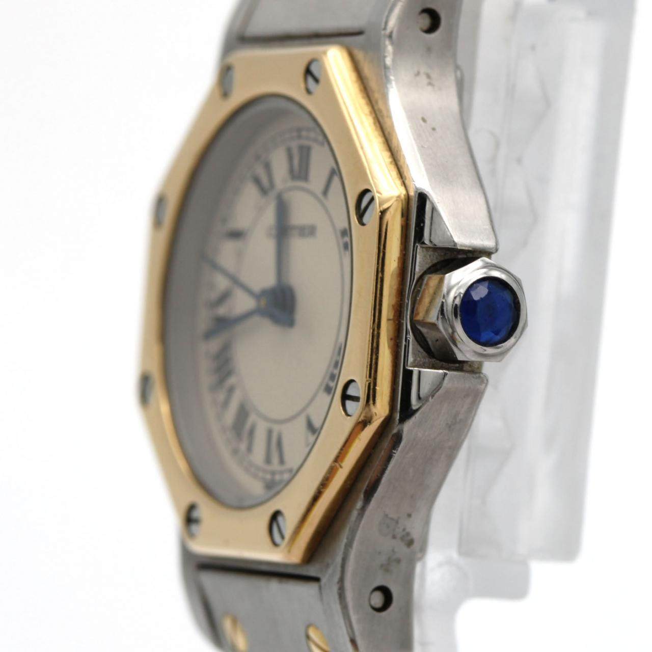 カルティエ サントスオクタゴン ステンレススチール×イエローゴールド クォーツ腕時計