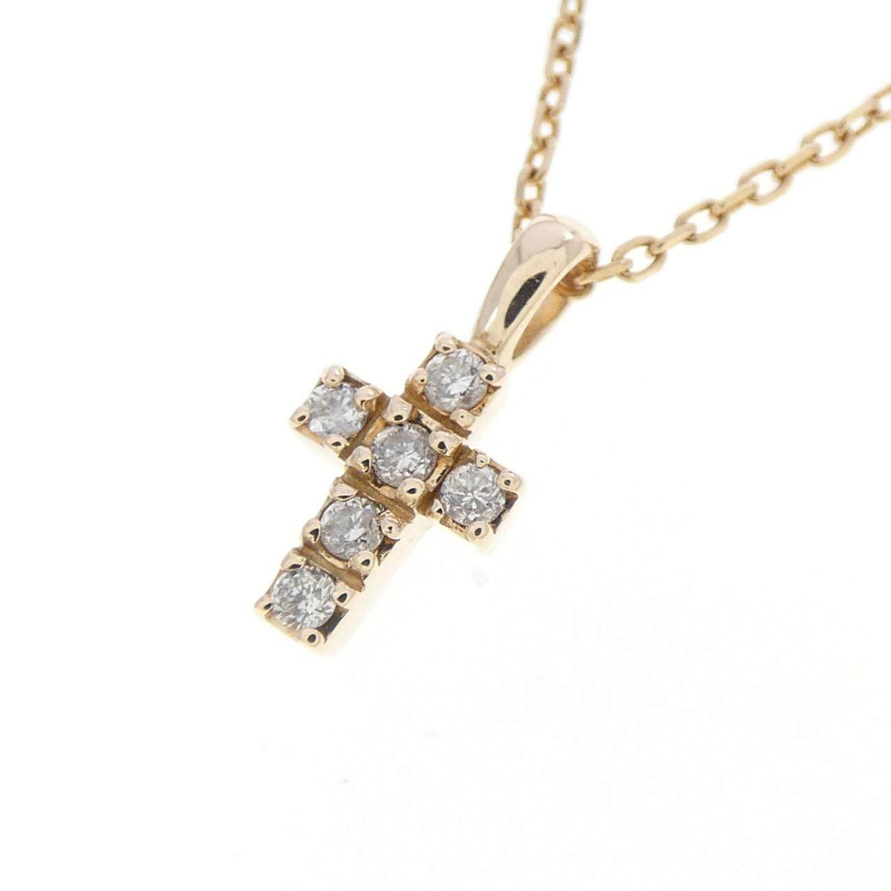 ヨンドシー K10 ダイヤモンド クロス ネックレス