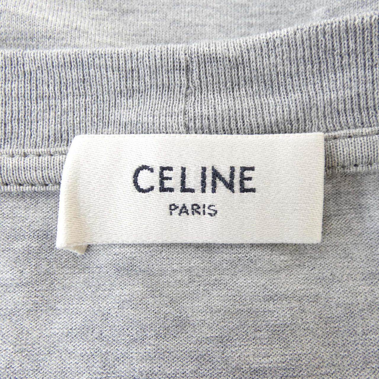セリーヌ CELINEプリント コットンクロップドTシャツ