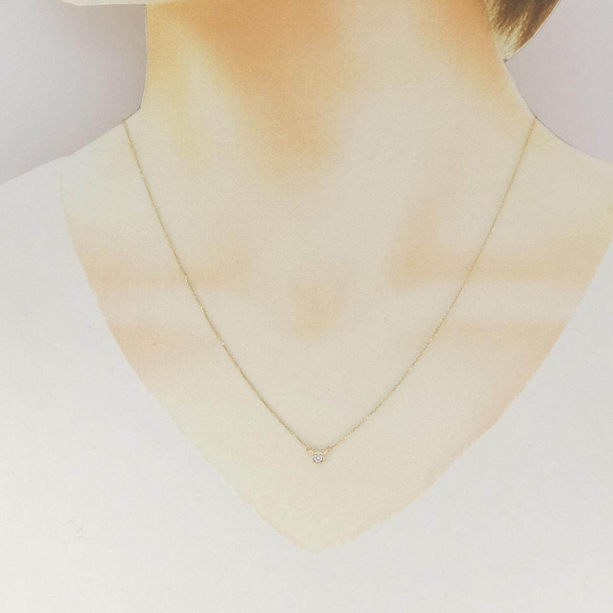 K10イエローゴールドダイヤモンドネックレス