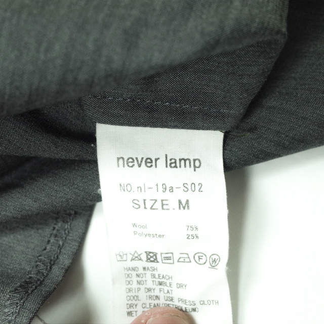 neverlamp スタンド カラー シャツ ウール ポリエステル