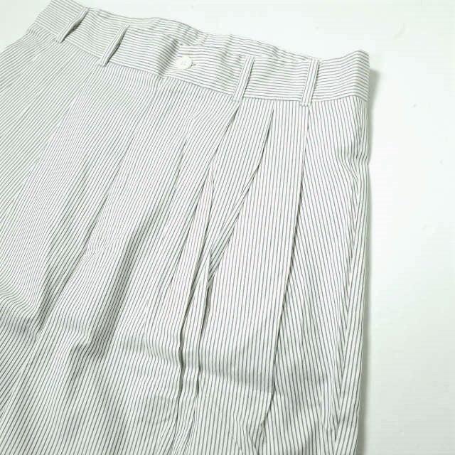 Hed Mayner 6 プリーツ ストライプ パンツ コットン パンツ