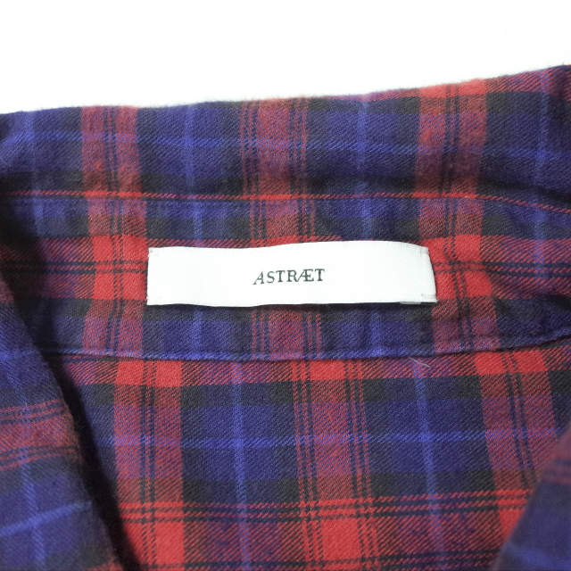 ASTRAET チェック ビッグ シャツ レッド/ネイビー 長袖