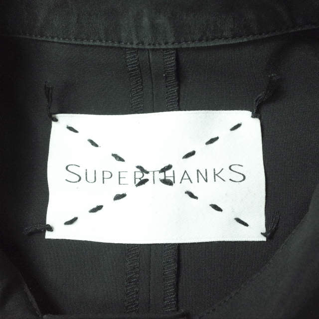 SUPERTHANKS ビッグ ポケット シャツ M ブラック