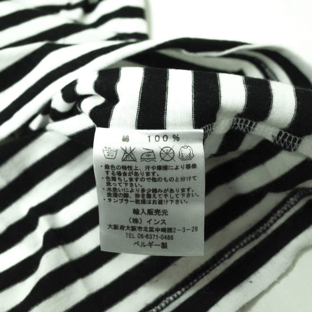 pyjama clothing ボーダー Uネック コットン Tシャツ