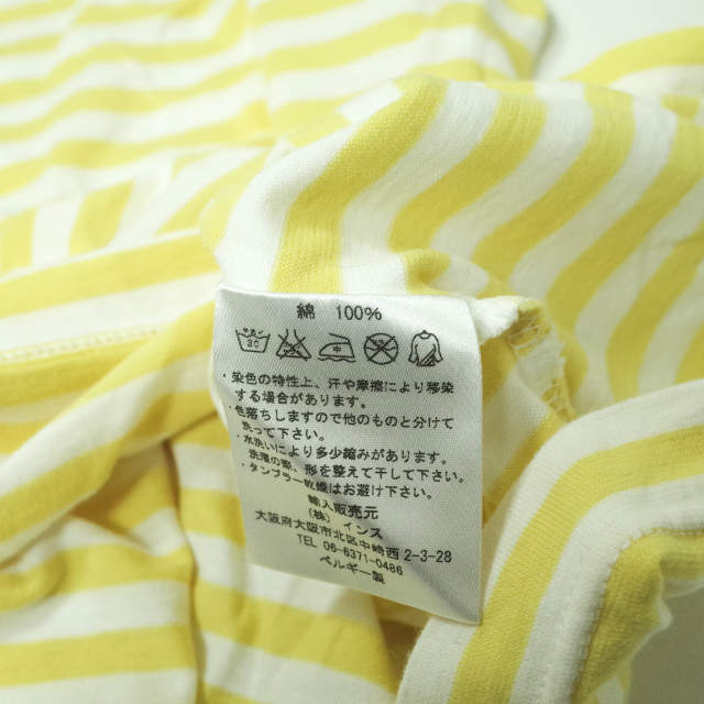 pyjama clothing ボーダー Uネック コットン Tシャツ