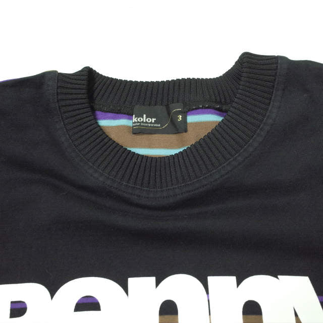 Kolor ブラック ボーダー Tシャツ コットン