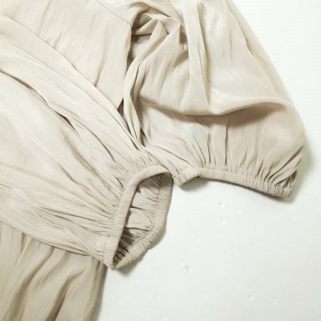 Nano Universe Long Gathered Dress Beige