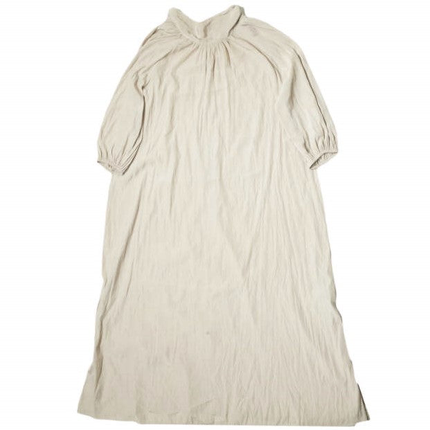 Nano Universe Long Gathered Dress Beige