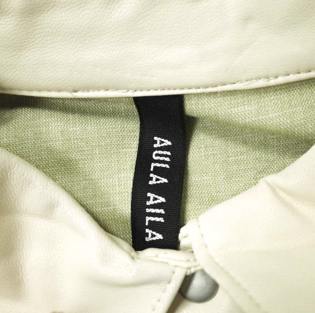 AULA AILA x B’2nd フェイク レザー シャツ アイボリー