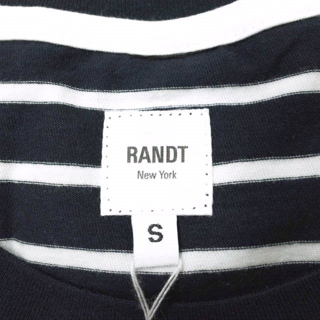 RANDT Logo S S Stripe コットンポリエステルTシャツ