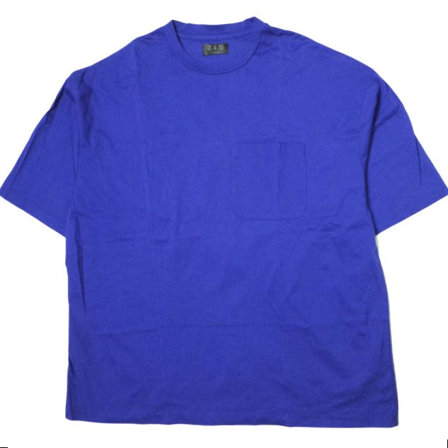 A4A シルケット ポケット Tシャツ L ブルー