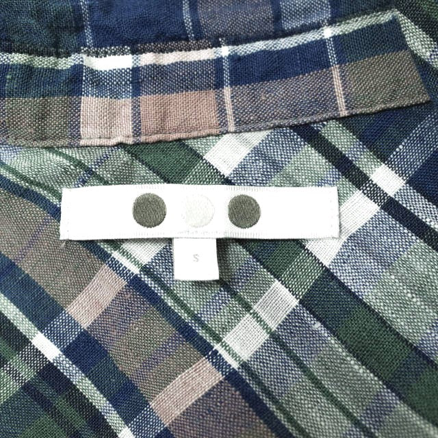 three dots リネン チェック L/S オーバー シャツ
