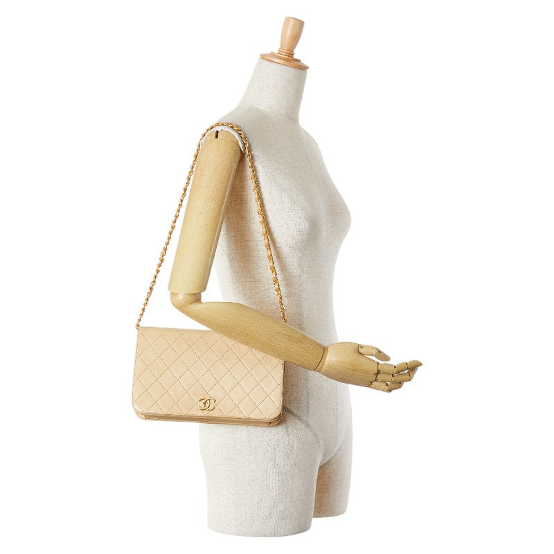 シャネル ココマーク マトラッセラムスキン ショルダーバッグ