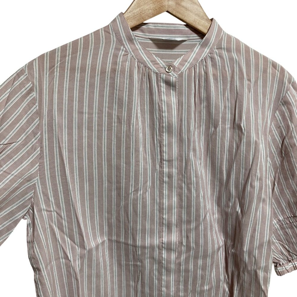 ジェイプレス 綿キュプラコードストライプブラウス