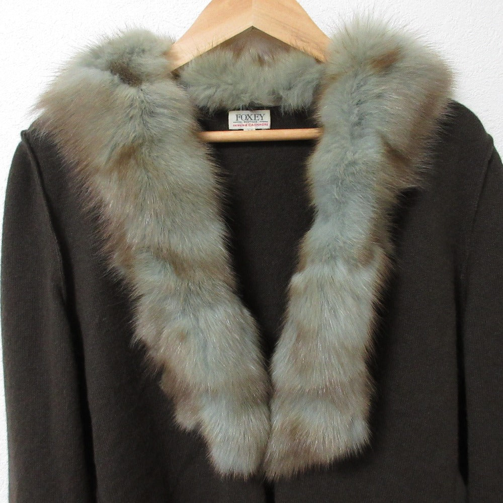 FOXEY BOUTIQUE Vネック カシミヤ カーディガン