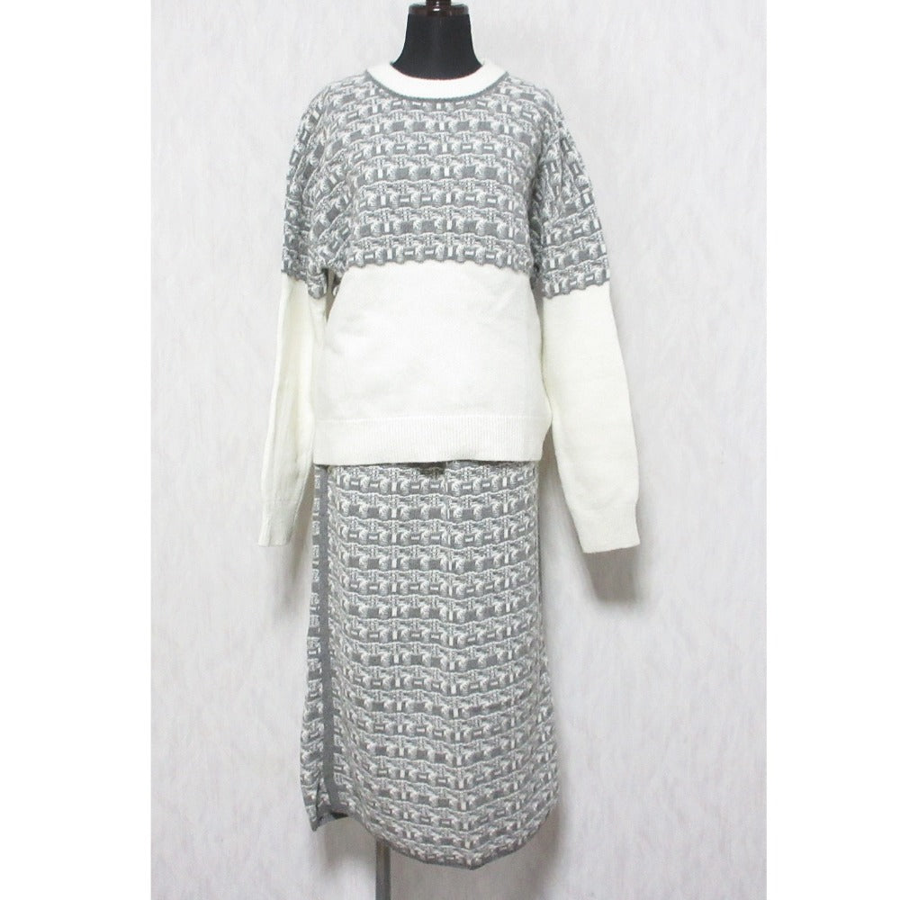 INDIVI ジャカード ニット 2way セットアップ