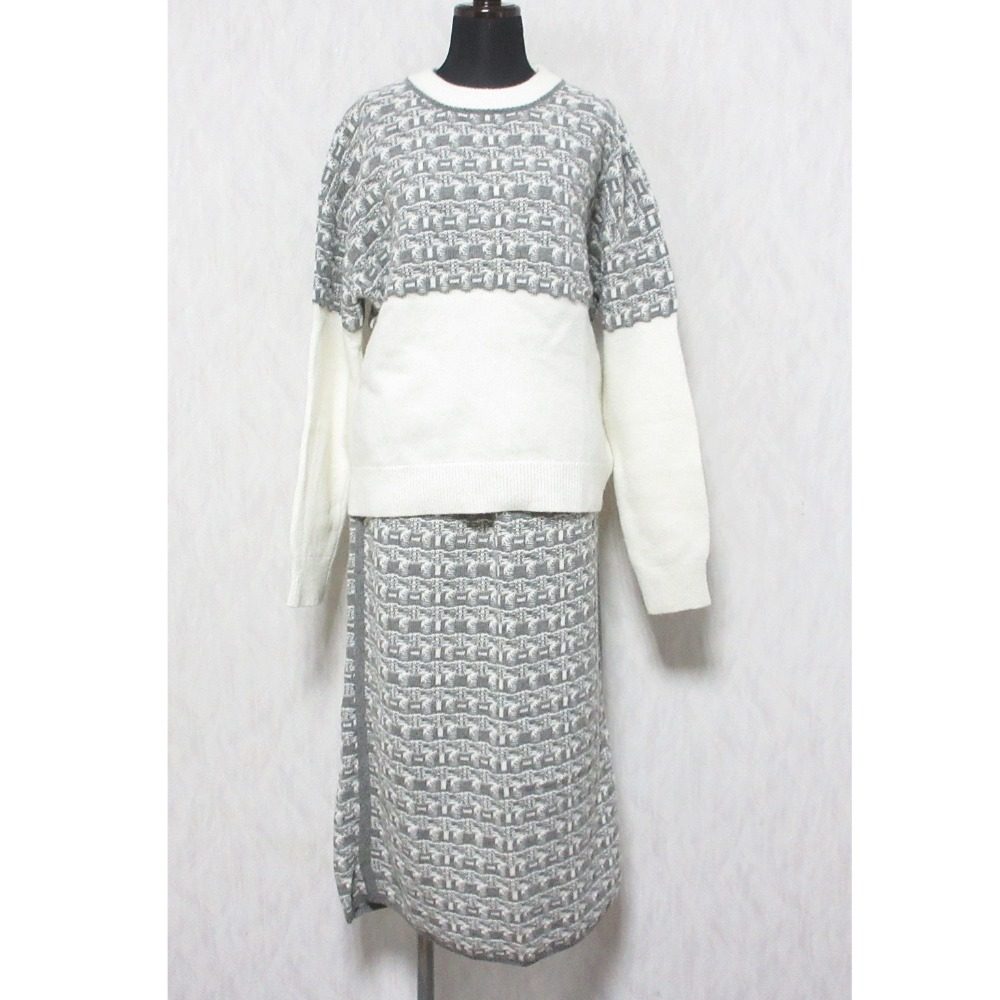 INDIVI ジャカード ニット 2way セットアップ