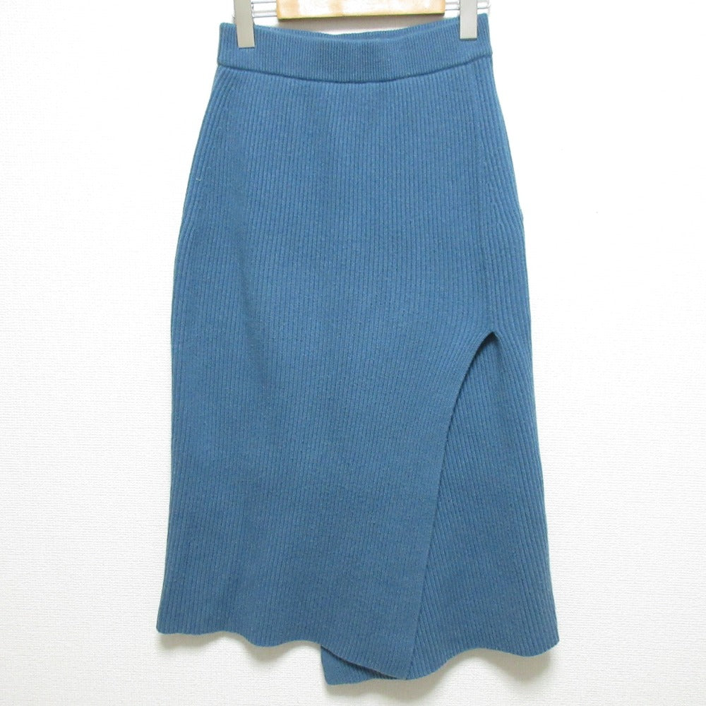 Drawer 9G リブ カシミヤ ブレンド ミディ スカート