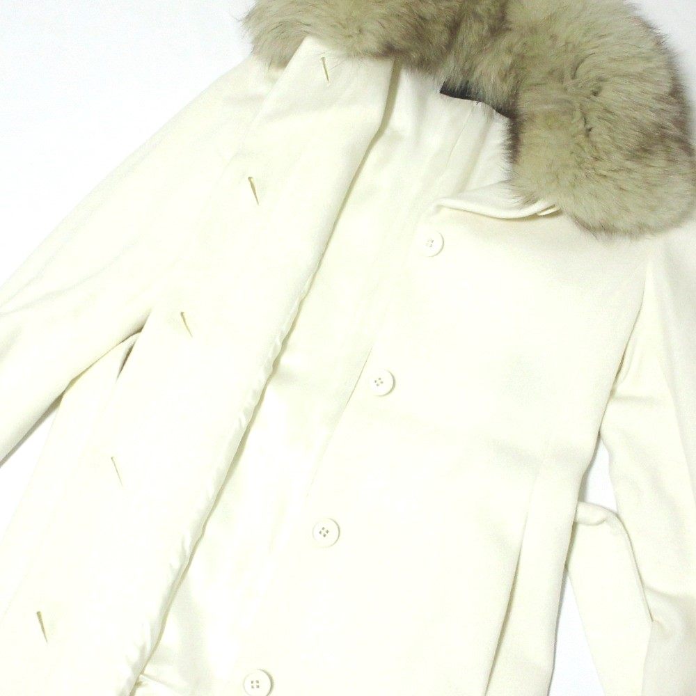 INED Saga Furs フォックス ファー アンゴラ ウール コート