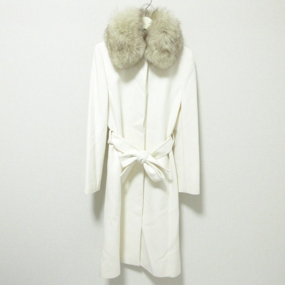 INED Saga Furs フォックス ファー アンゴラ ウール コート