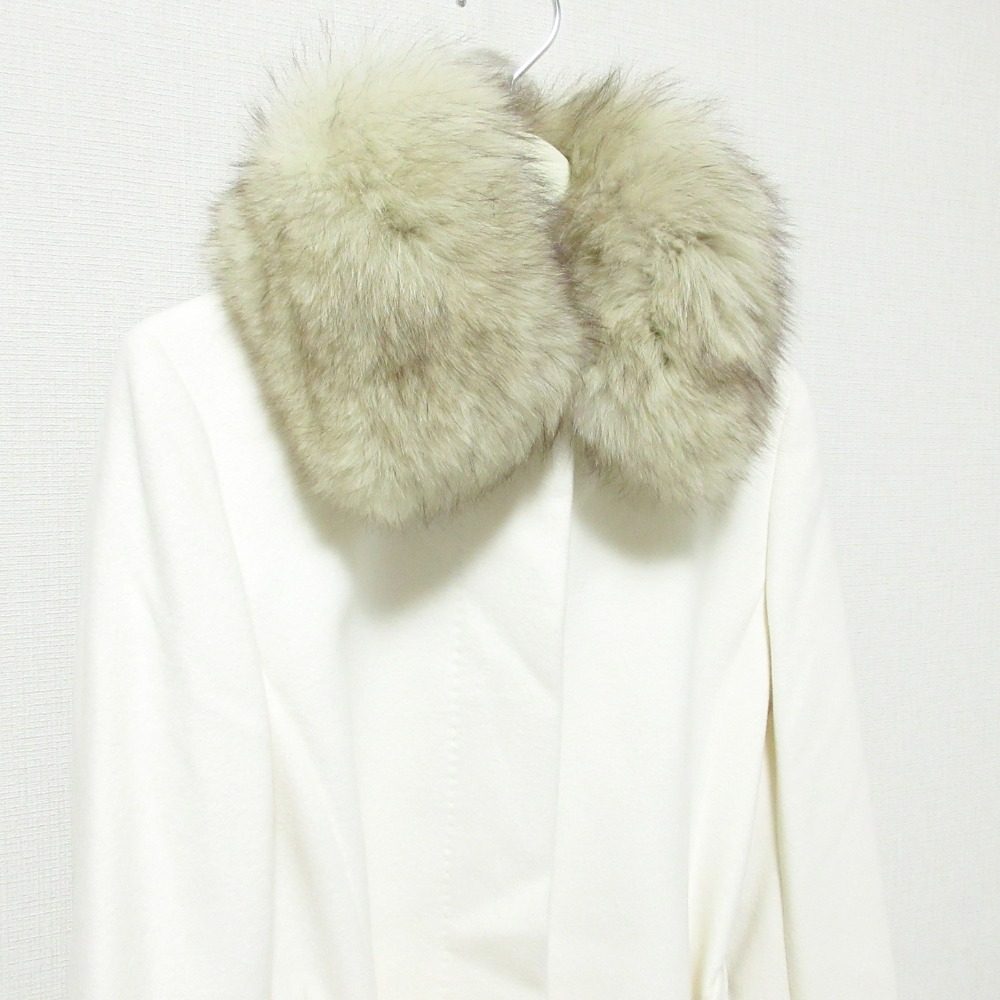 INED Saga Furs フォックス ファー アンゴラ ウール コート
