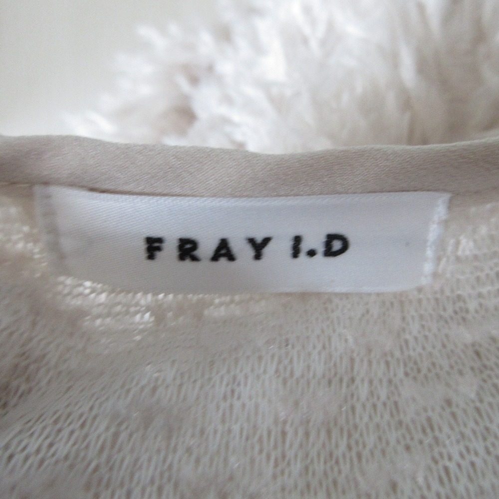 FRAY I.D フェザー リボン ショート カーディガン