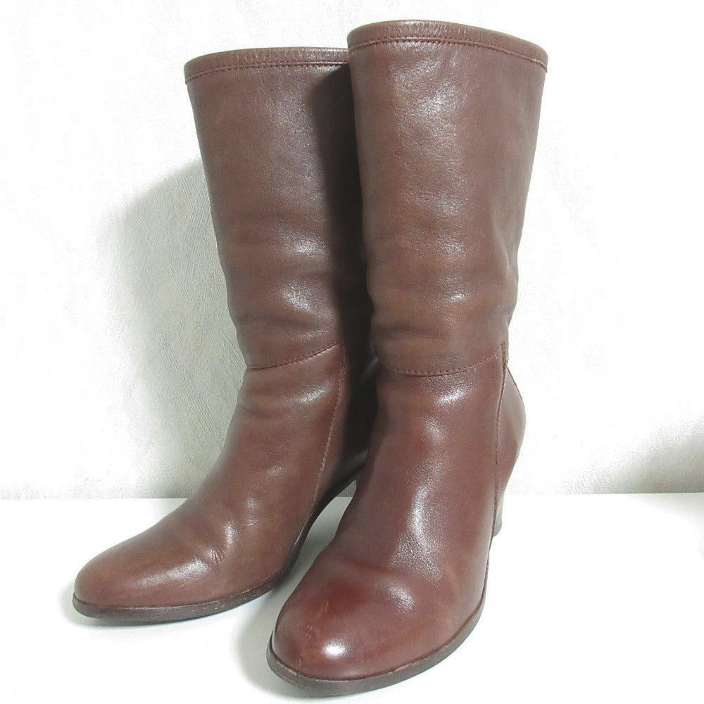 A.P.C. ラウンド トゥ レザー ミッド ブーツ