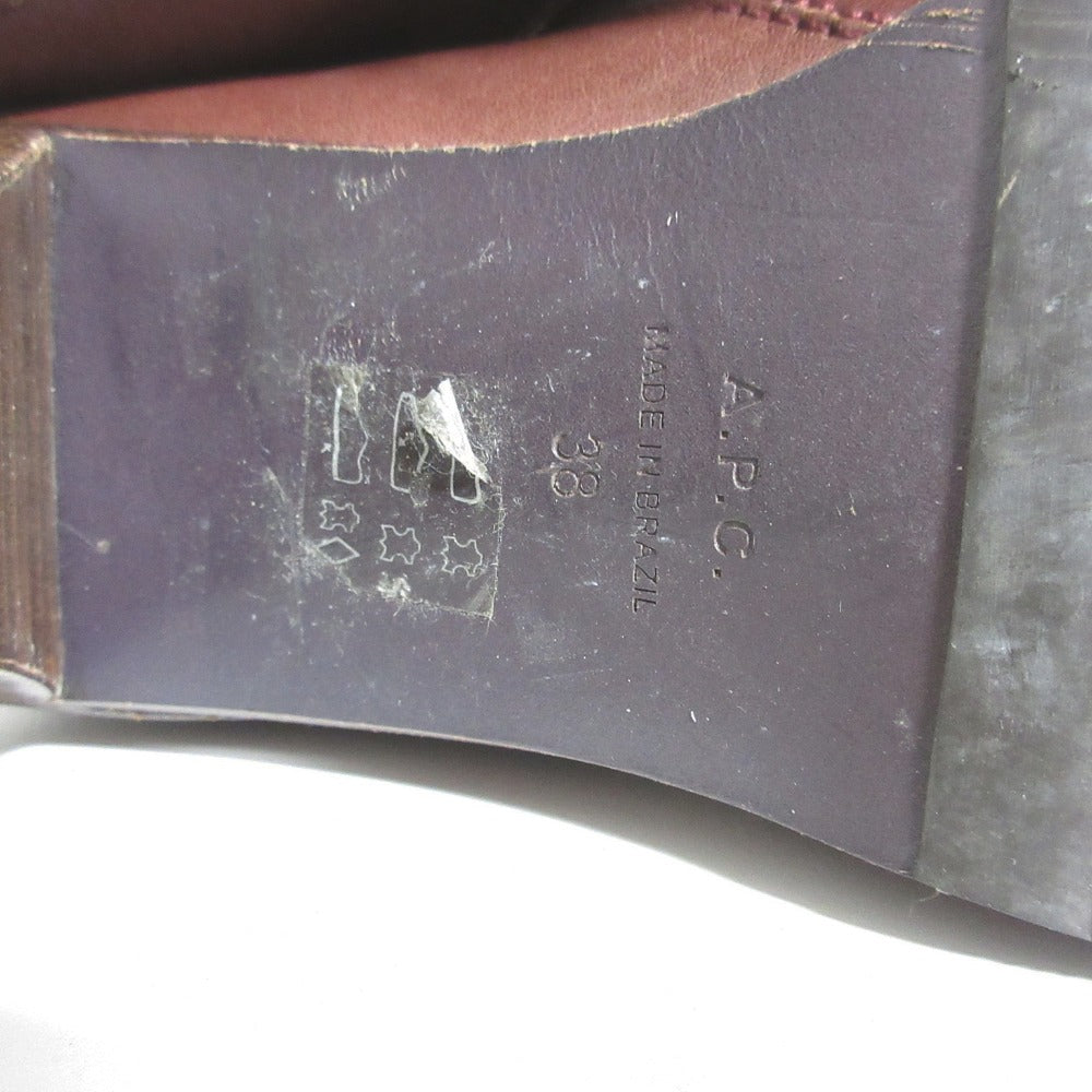 A.P.C. ラウンド トゥ レザー ミッド ブーツ