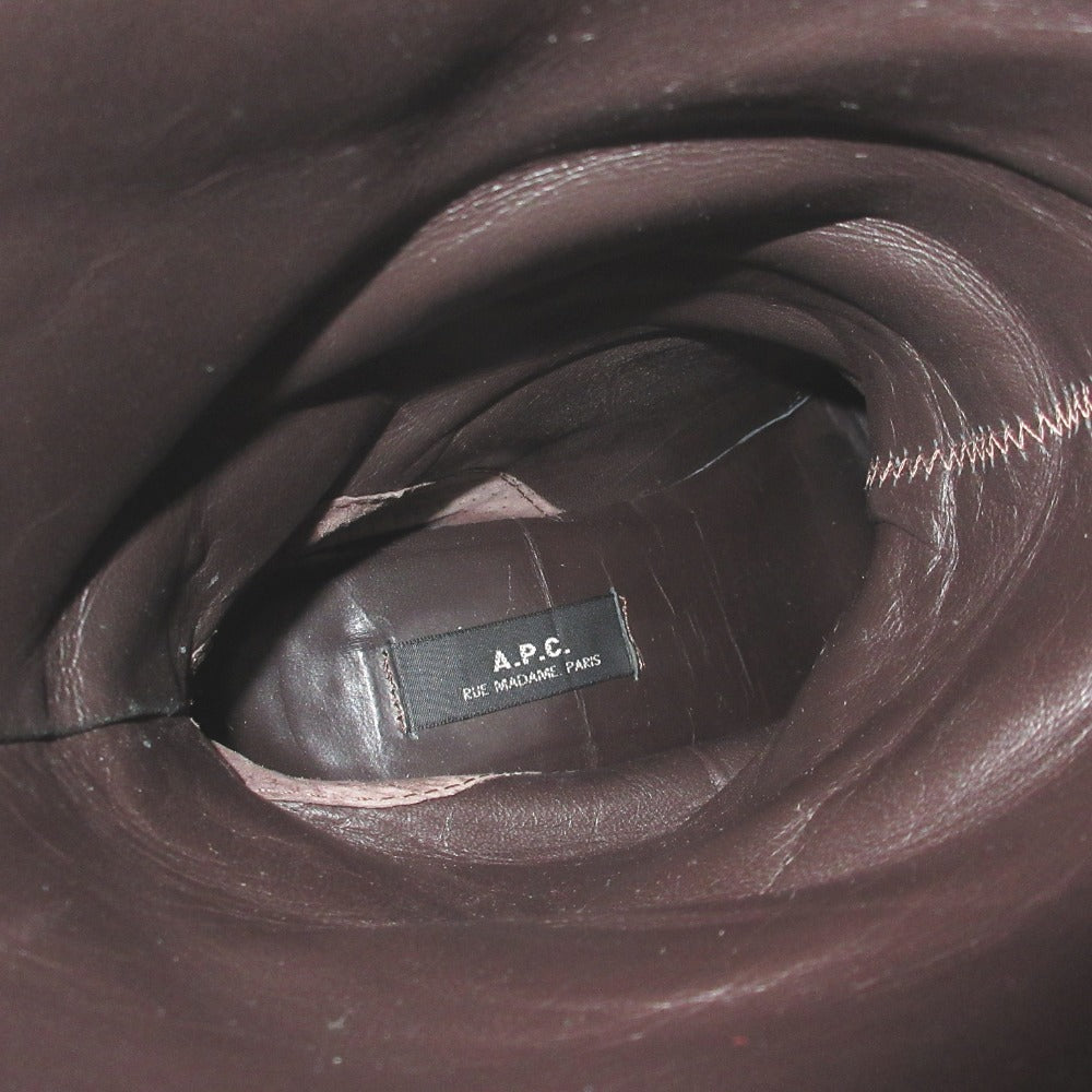A.P.C. ラウンド トゥ レザー ミッド ブーツ