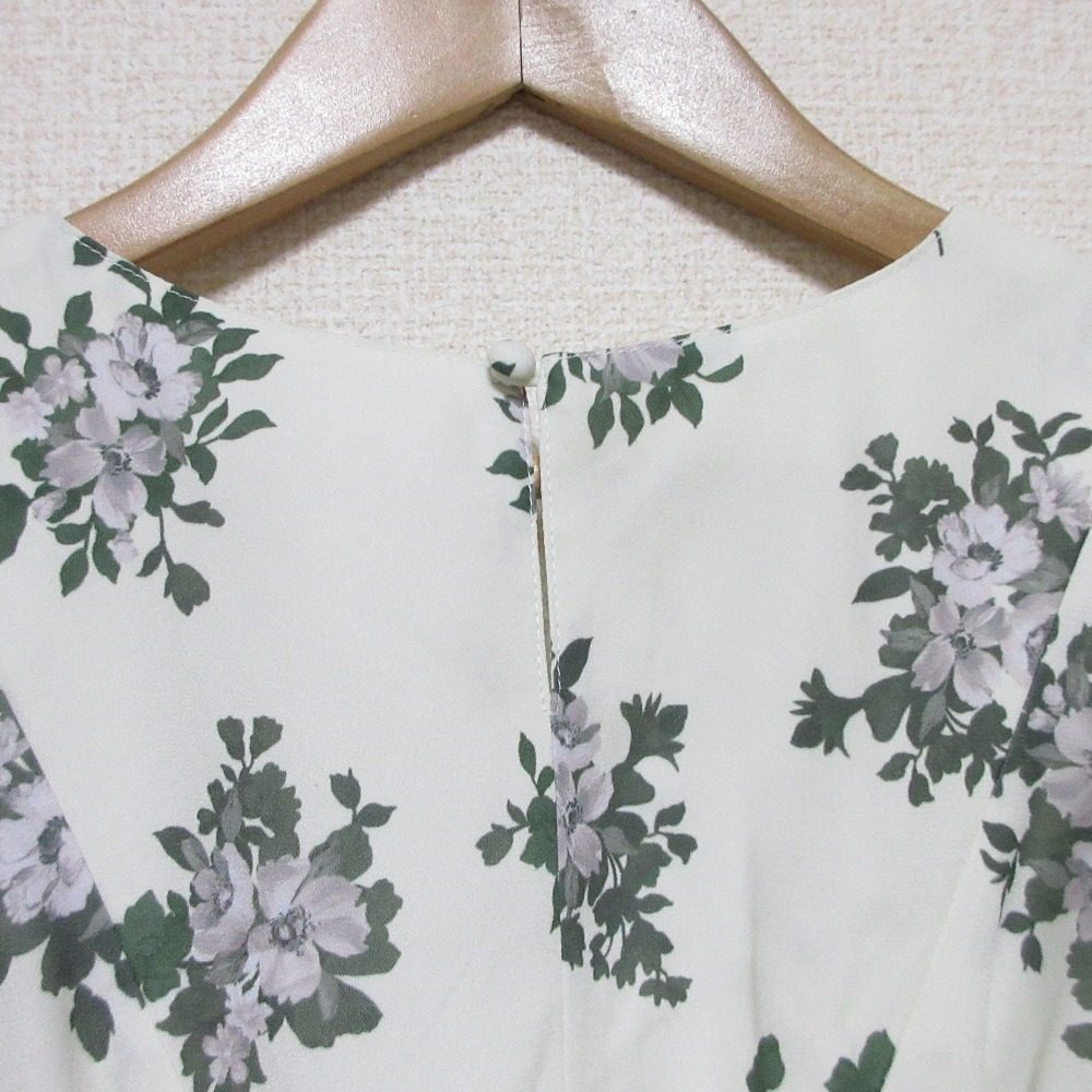 NATURAL BEAUTY BASIC スリット ショルダー プリント ドレス