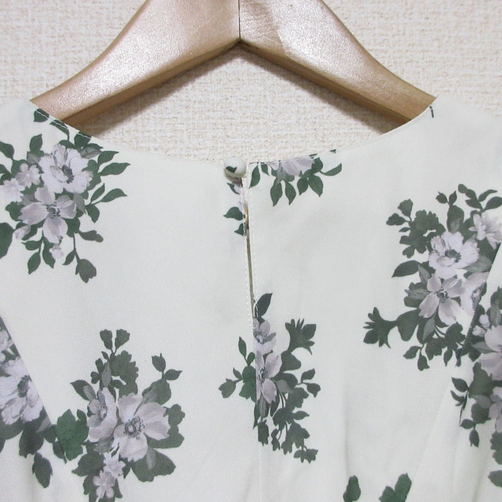 NATURAL BEAUTY BASIC スリット ショルダー プリント ドレス