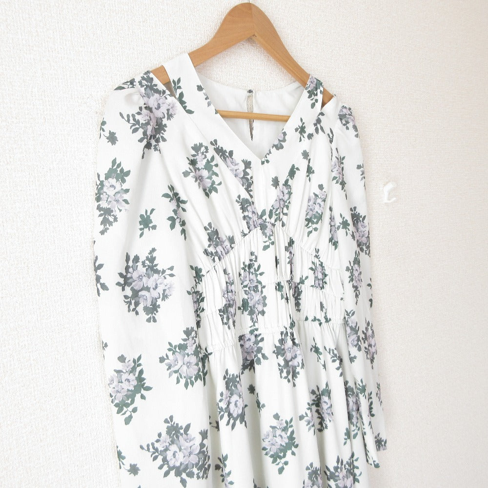 NATURAL BEAUTY BASIC プリント ロング ドレス