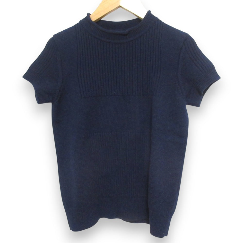 エルメス カシミヤ ショートスリーブリブニットセーター36