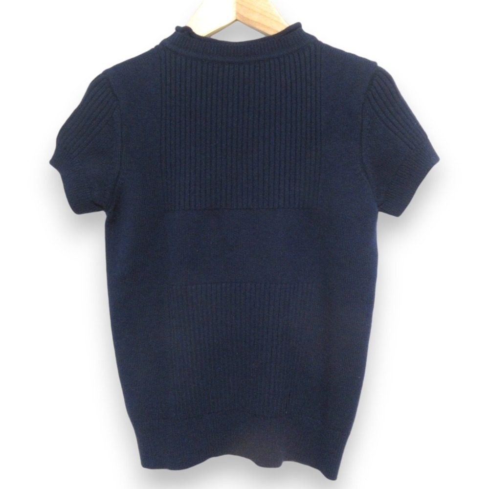 エルメス カシミヤ ショートスリーブリブニットセーター36