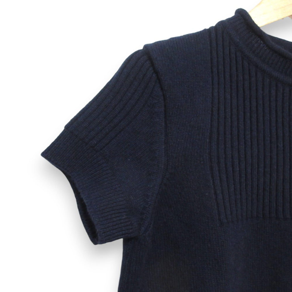 エルメス カシミヤ ショートスリーブリブニットセーター36